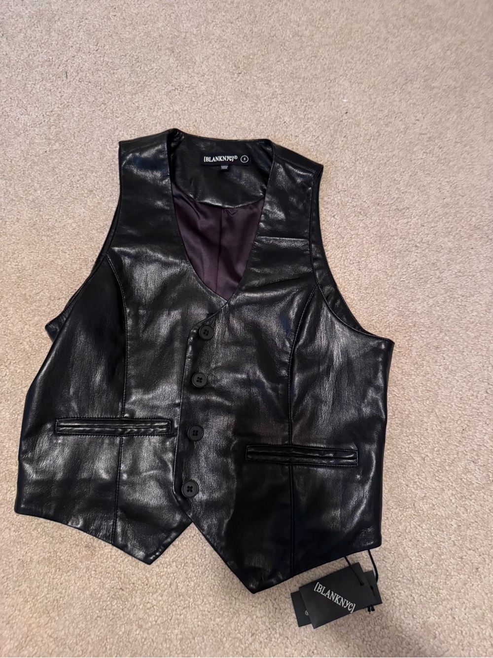Blank NYC Black Leather Vest